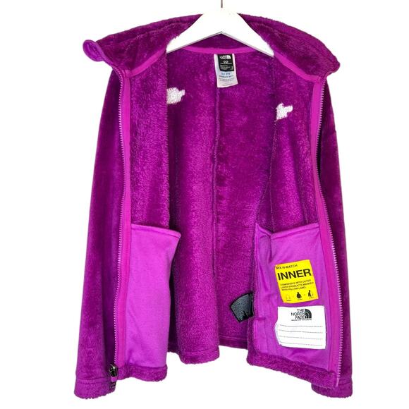 TNF Girls Fleece Jacket Full Zip Soft Plush in Magenta Little Girl Medium / 10 - Picture 4 of 12